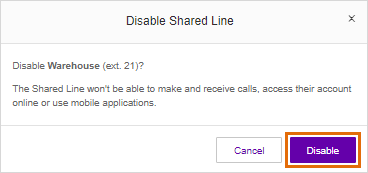 Disable Shared line popup