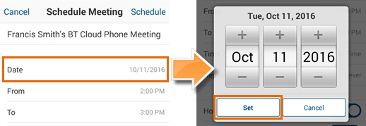 Meetings Android - Schedule Meeting - Date