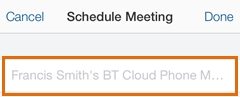 Meetings iOS - Schedule Meeting - Enter Meeting Topic