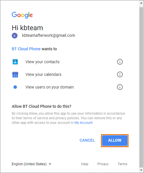 View Google Contacts - allow