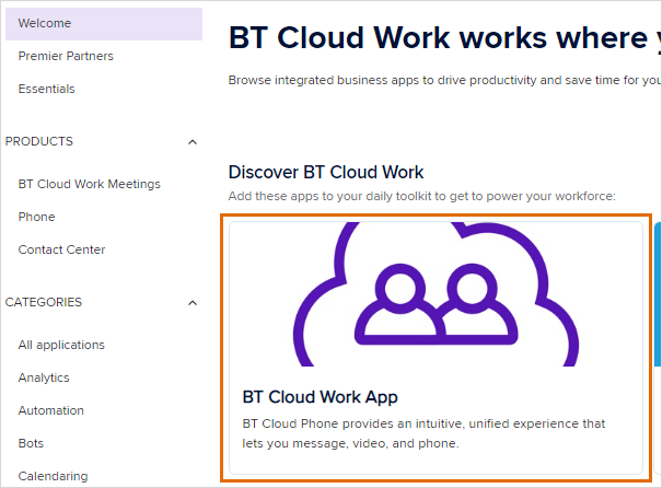 Click BT Cloud Work App